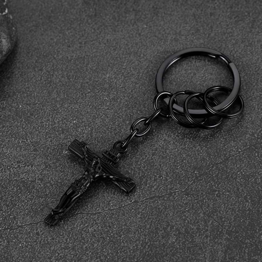 Christian Jesus Cross Crucifix Keychain for Men Women