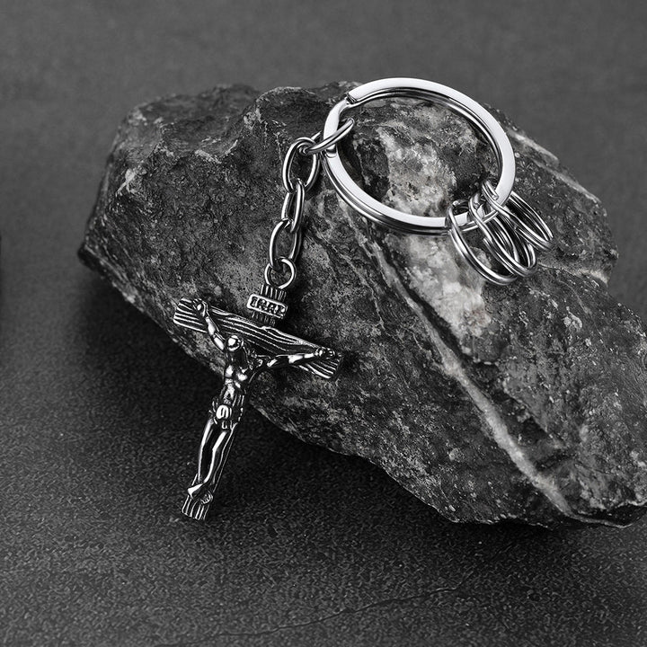 Christian Jesus Cross Crucifix Keychain for Men Women