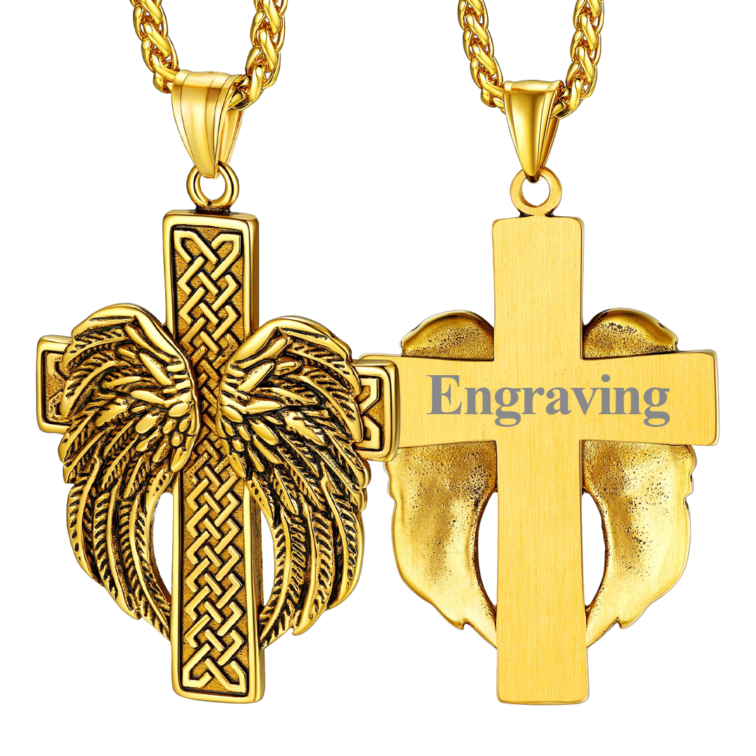 Flash Sale Angel Wing Cross Necklace Pendant for Men