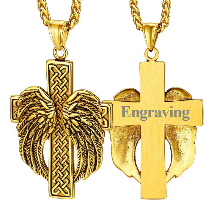 Flash Sale Angel Wing Cross Necklace Pendant for Men