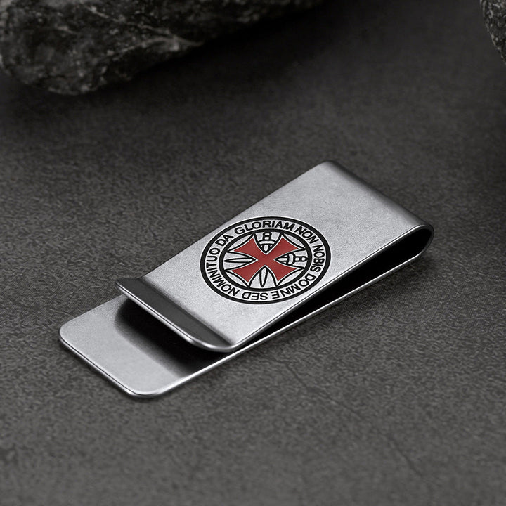 Knights Templar Cross Money Clip Credit Card Holder