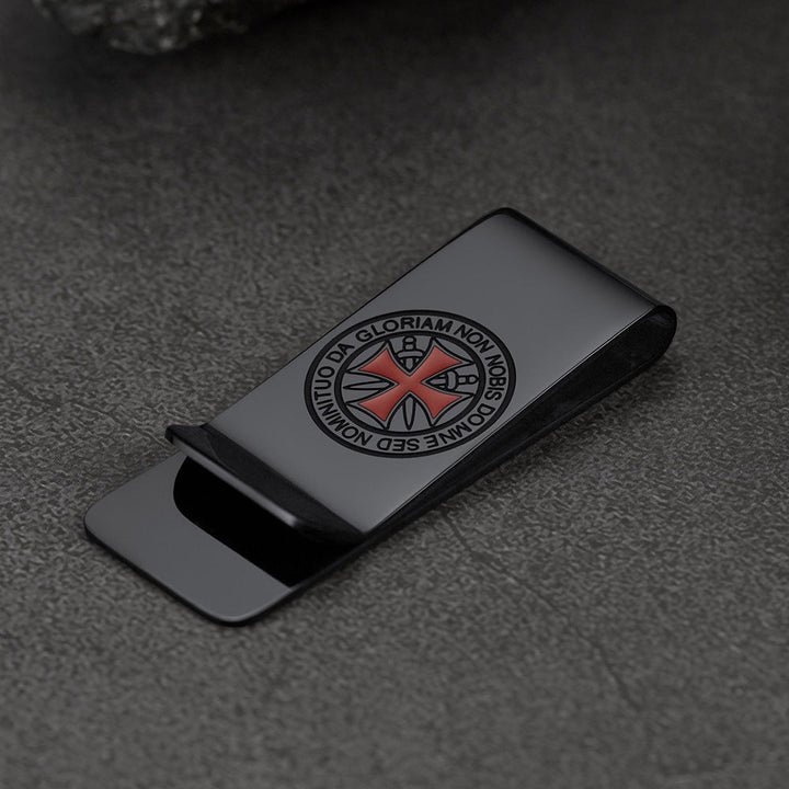 Knights Templar Cross Money Clip Credit Card Holder