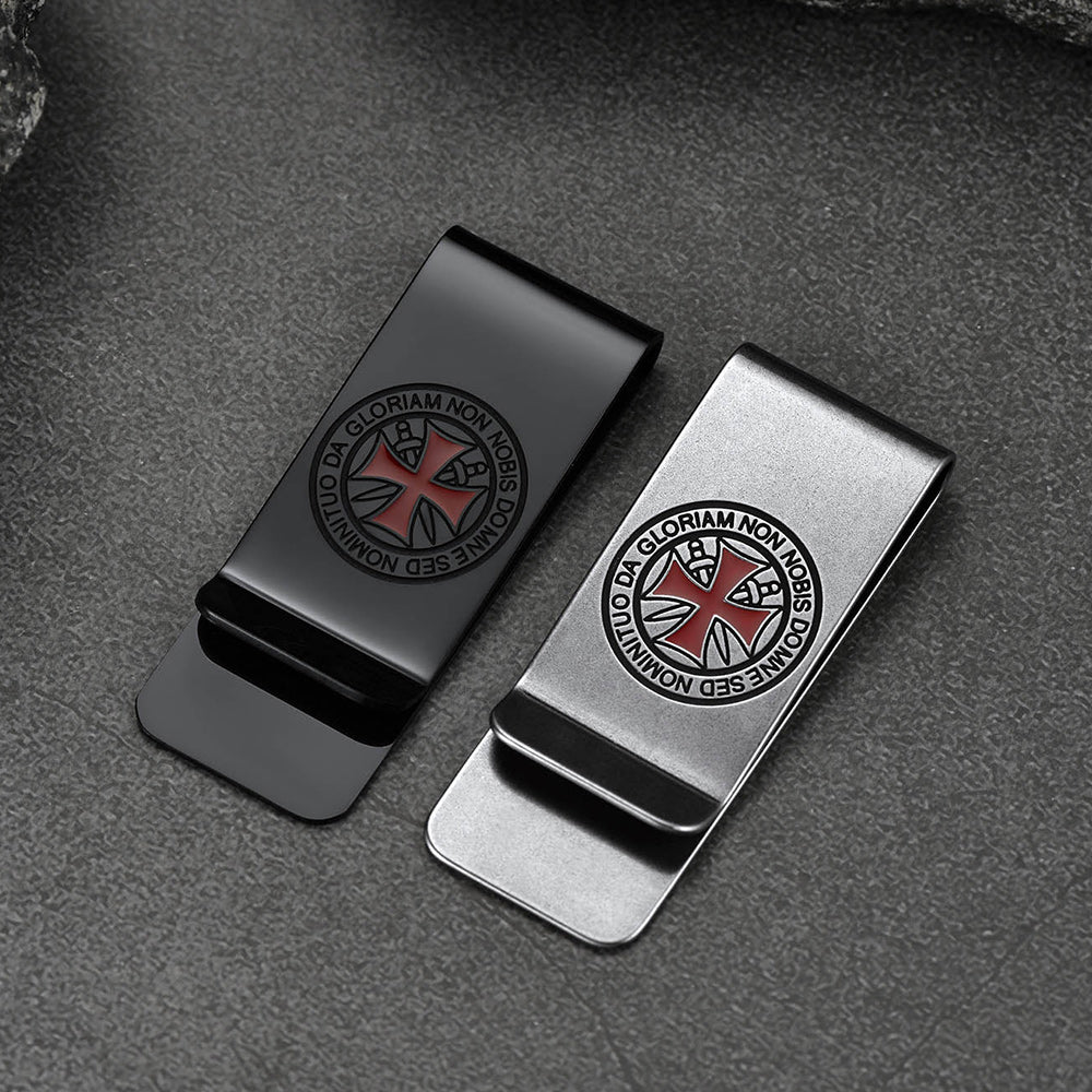 Knights Templar Cross Money Clip Credit Card Holder