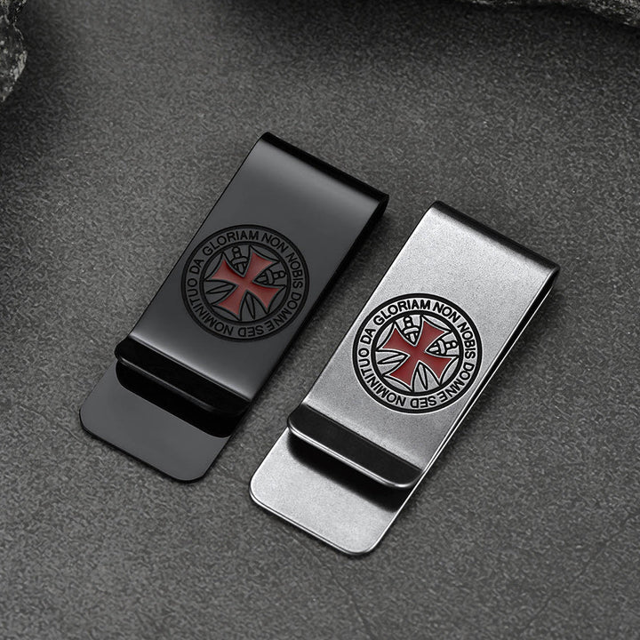 Knights Templar Cross Money Clip Credit Card Holder