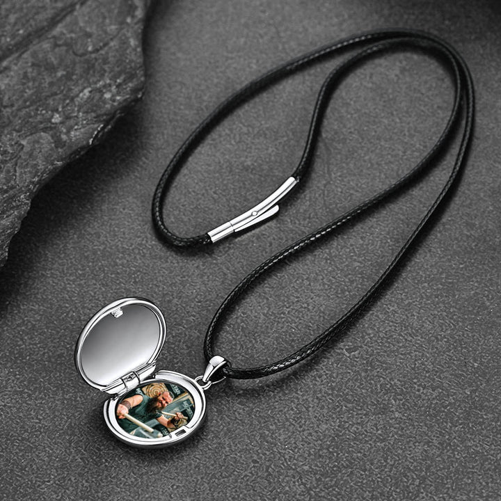 Custom Knights Templar Cross Photo Locket Necklace with Picture