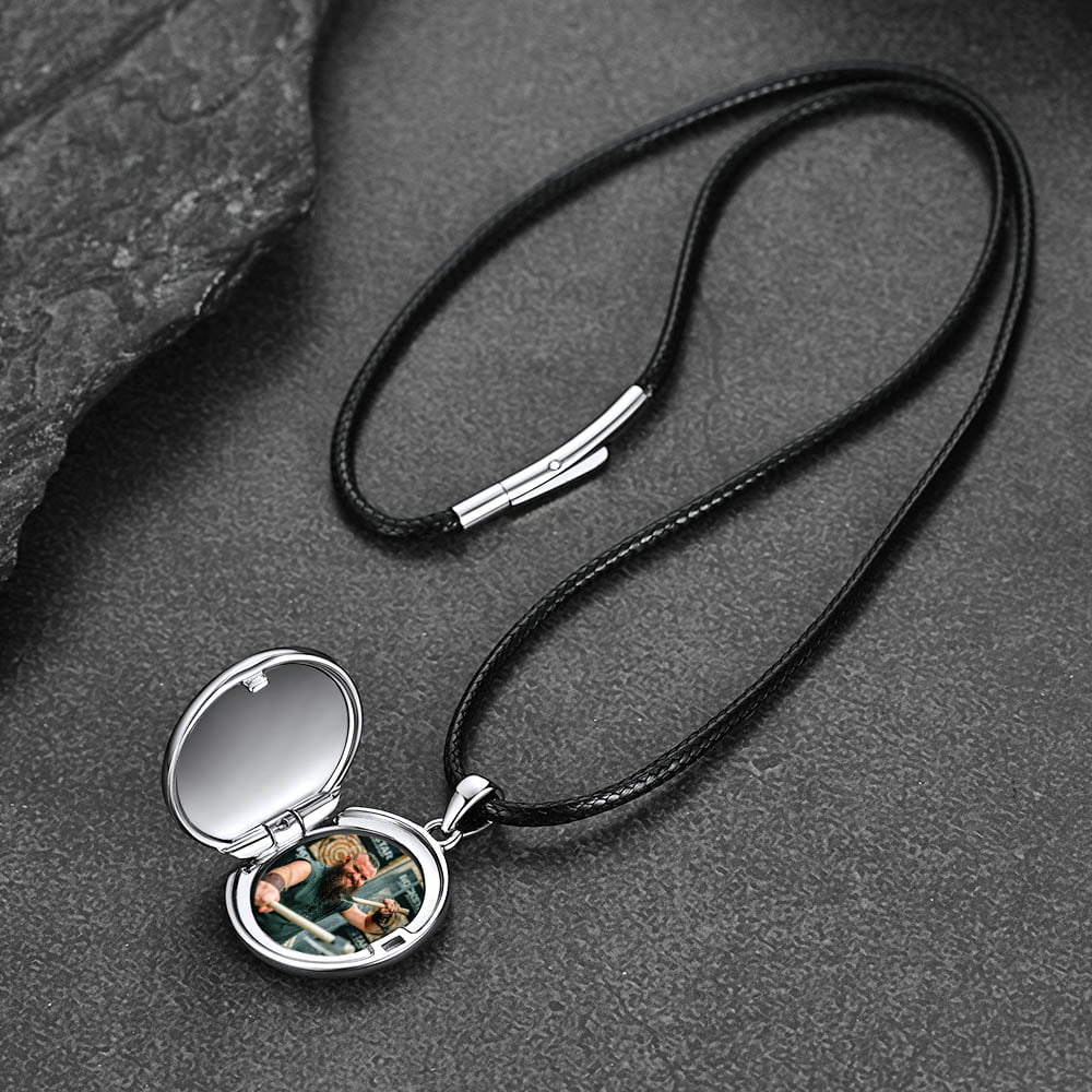 Custom Knights Templar Cross Photo Locket Necklace with Picture