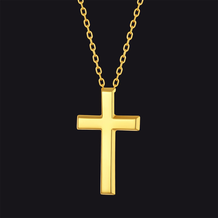 Sterling Silver Minimalist Cross Necklace Christian Faith Pendant for Men Women