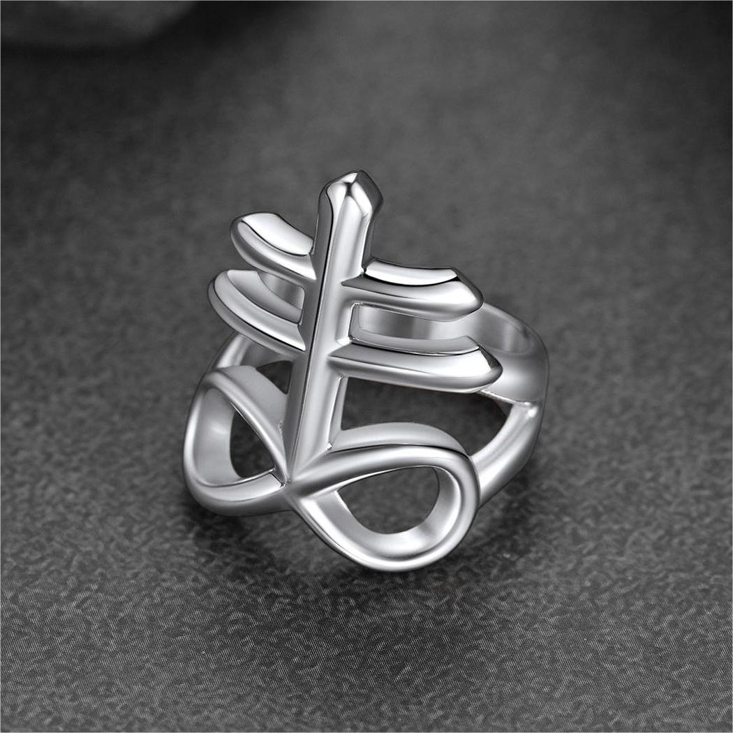 Satanic Leviathan Cross Stainless Steel Ring For Men
