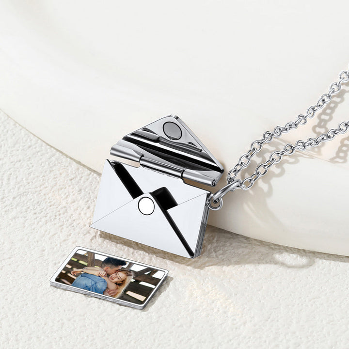 Personalized Envelope Picture Locket Necklace Gifts for Women Girl