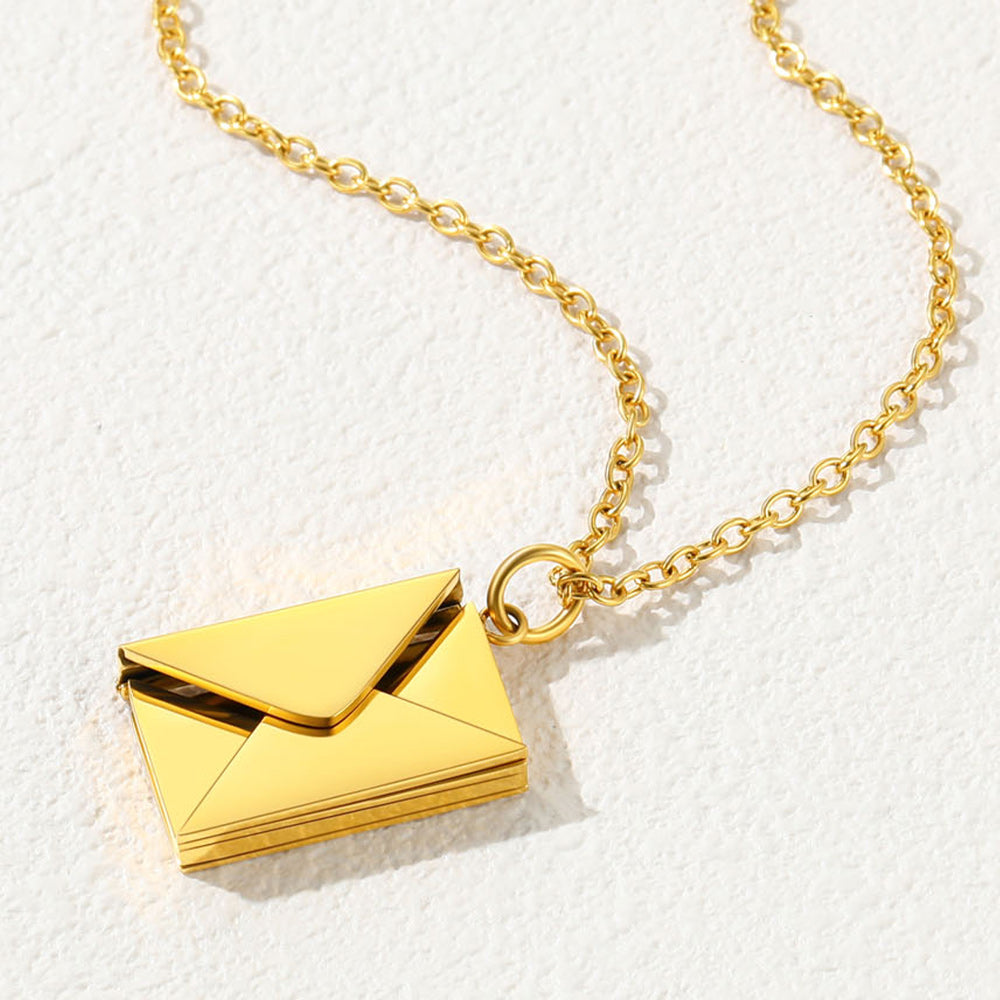 Personalized Envelope Picture Locket Necklace Gifts for Women Girl