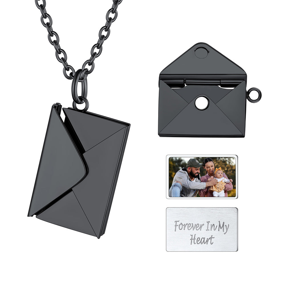 Personalized Envelope Picture Locket Necklace Gifts for Women Girl