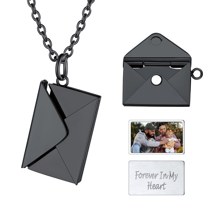 Personalized Envelope Picture Locket Necklace Gifts for Women Girl