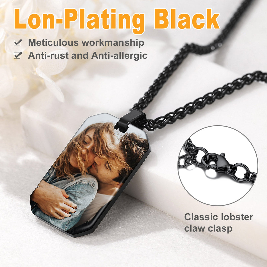 Customized Memory Picture Photo Dog Tag Necklace for Men Women