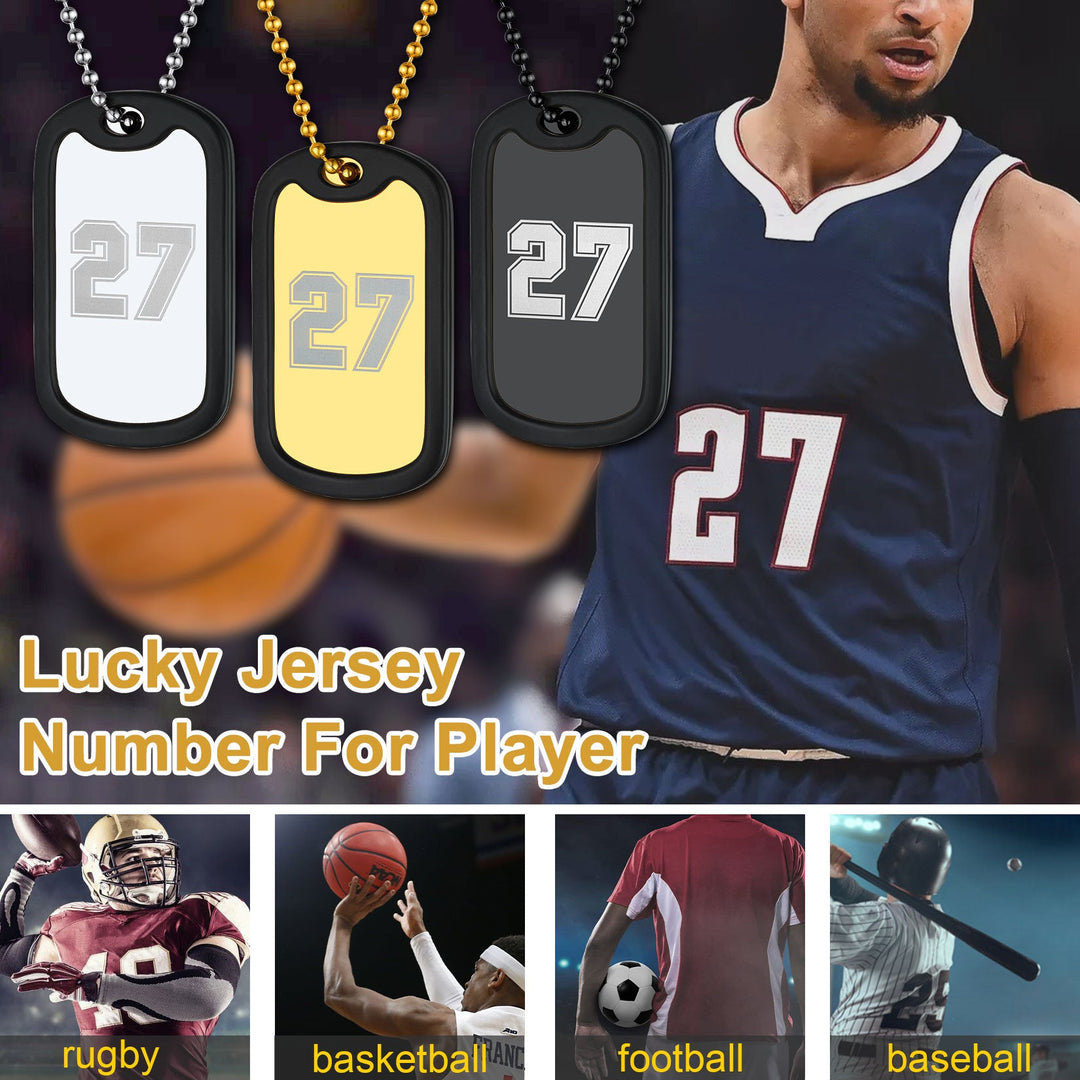 Customized Sport Number Dog Tag Necklace For Men