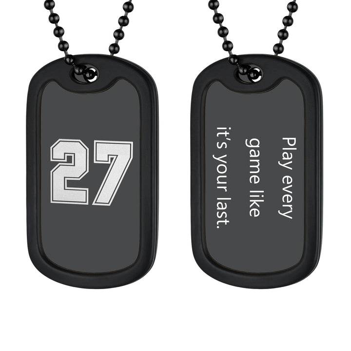 Customized Sport Number Dog Tag Necklace For Men