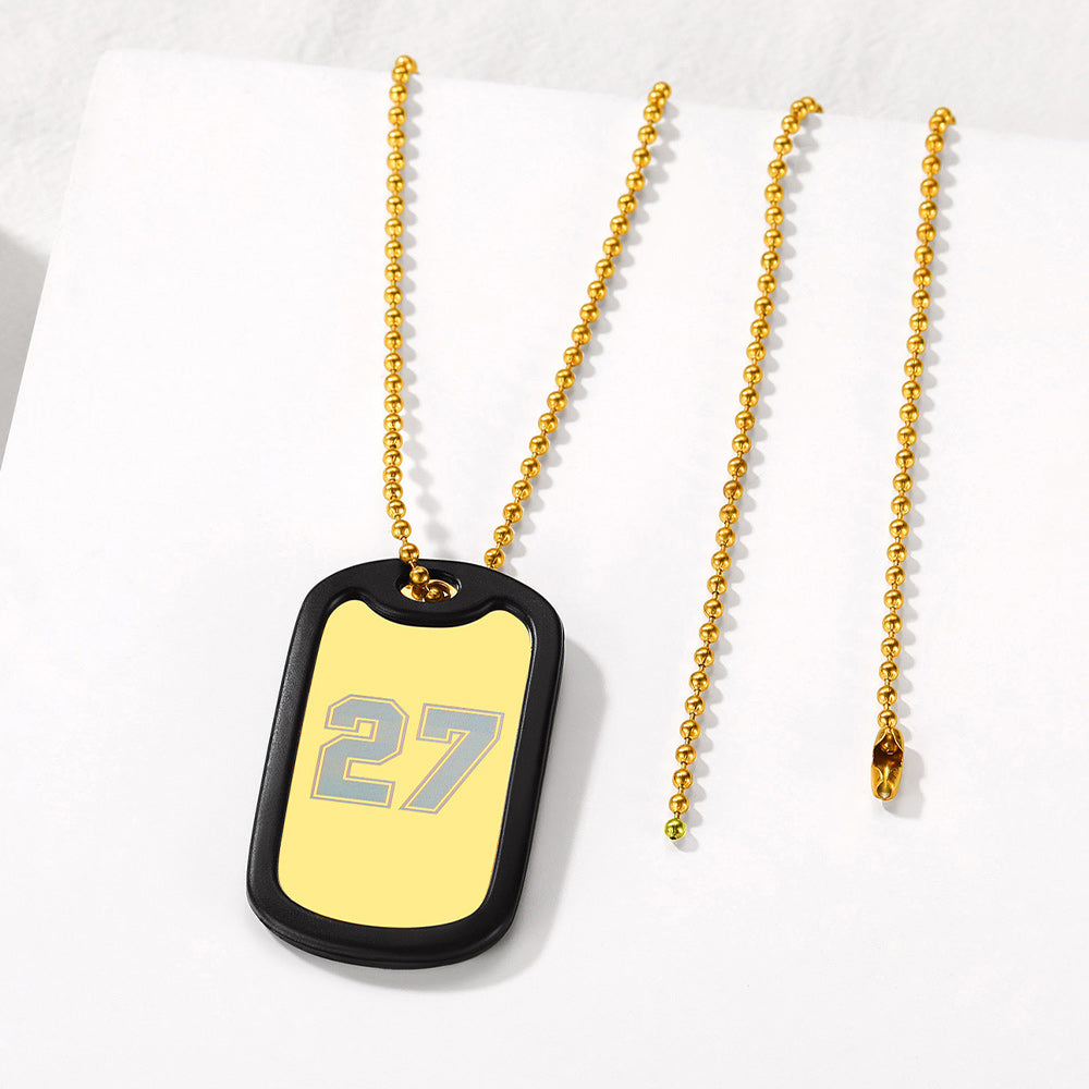 Customized Sport Number Dog Tag Necklace For Men