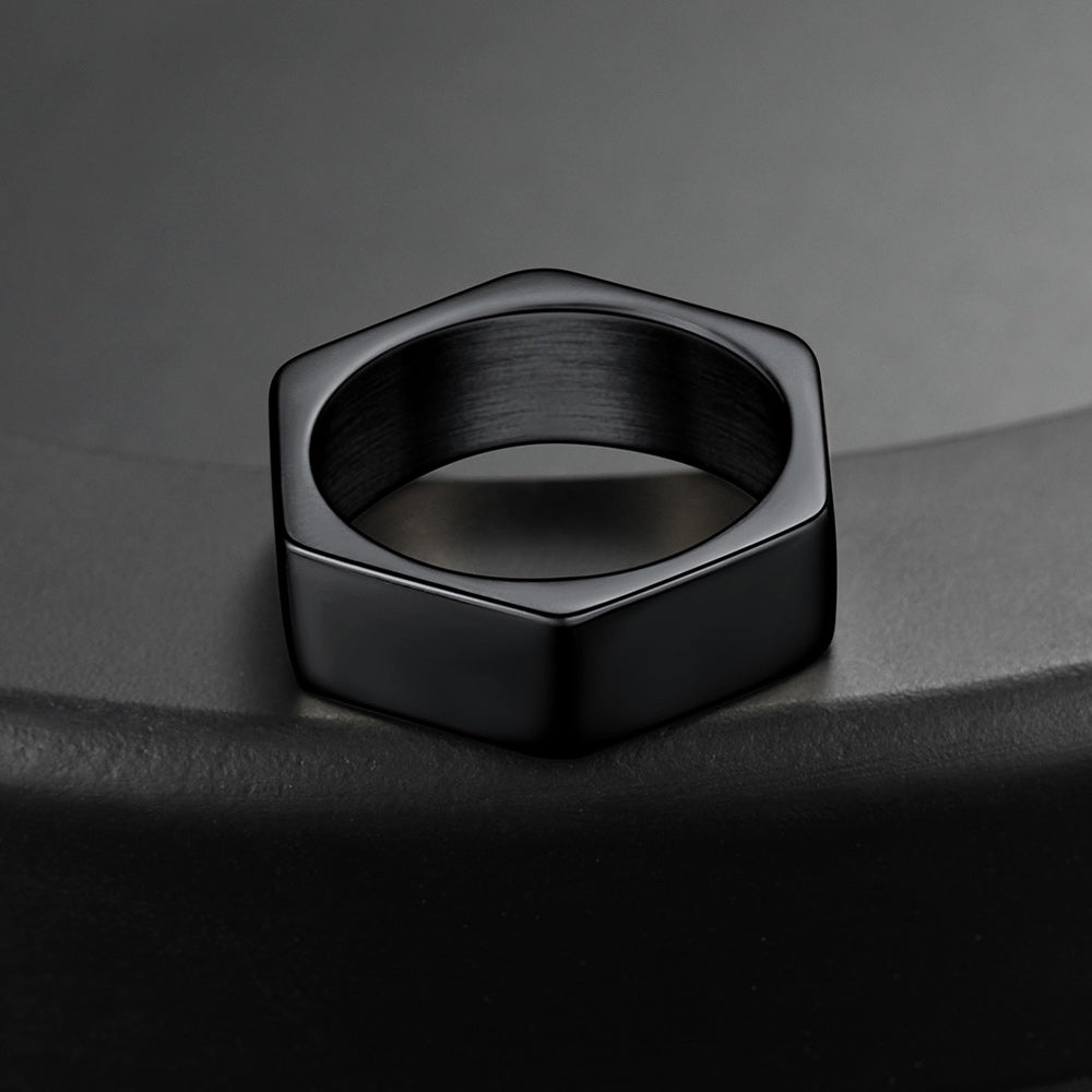 Custom 7mm Minimalist Geometric Band Ring for Men Women