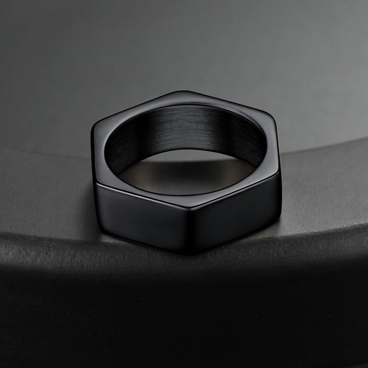 Custom 7mm Minimalist Geometric Band Ring for Men Women