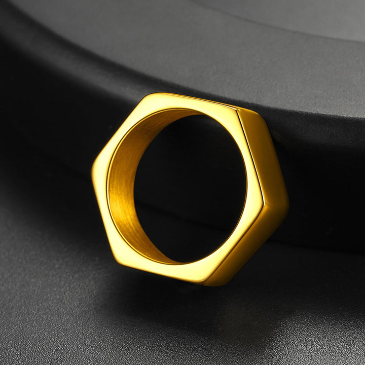 Custom 7mm Minimalist Geometric Band Ring for Men Women