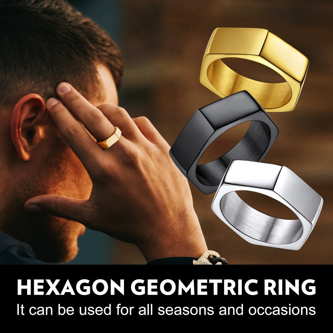 Custom 7mm Minimalist Geometric Band Ring for Men Women