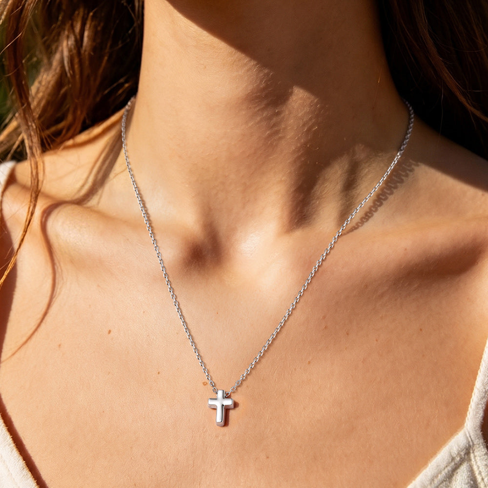 Minimalist Cross Pendant Necklace for Women Friend Christian