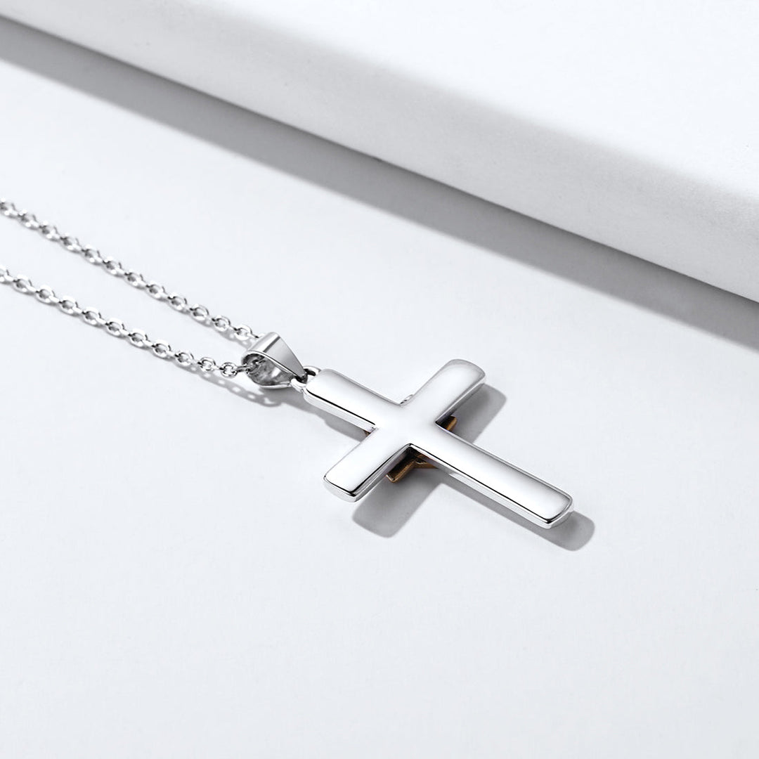 Silver Cross Star of David Pendant Necklace for Men Women