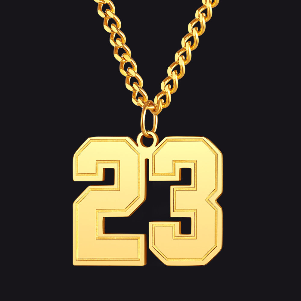 Personalized Sports Jersey Number Chain Necklace for Men Sport Fans