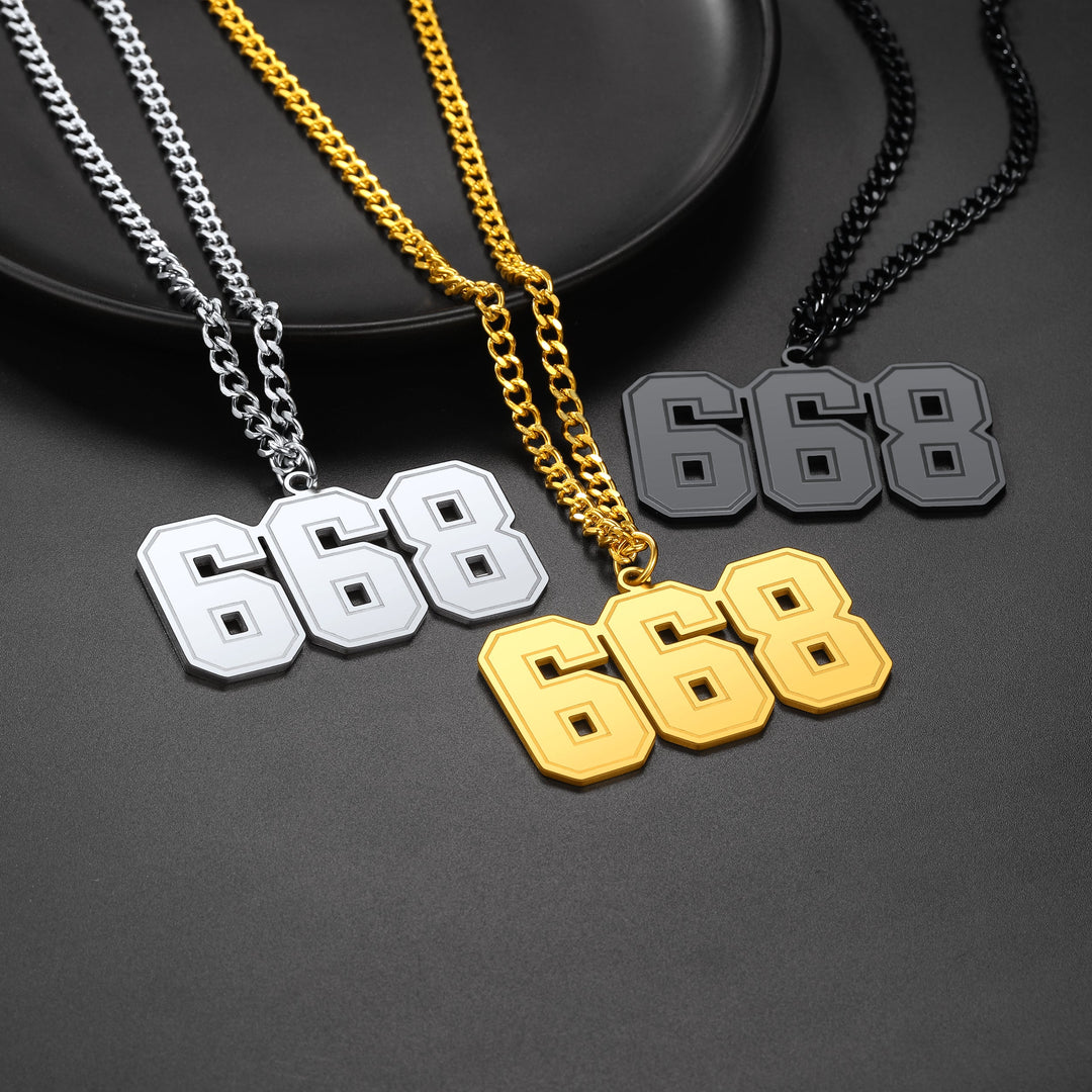 Personalized Sports Jersey Number Chain Necklace for Men Sport Fans