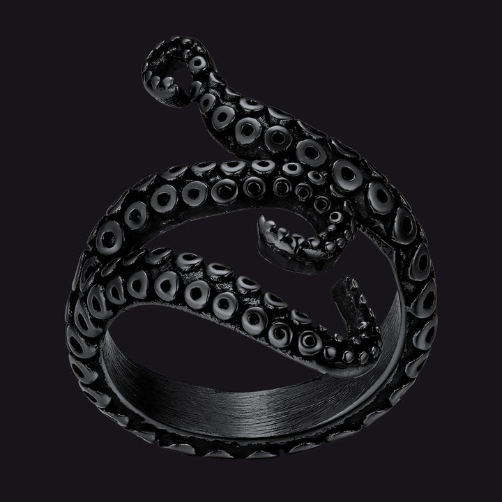 Biker Punk Three Octopus Tentacle Ring For Men