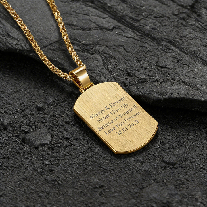 Customized Zirconia Picture Dog Tag Necklace Memorial Gift for Men Women