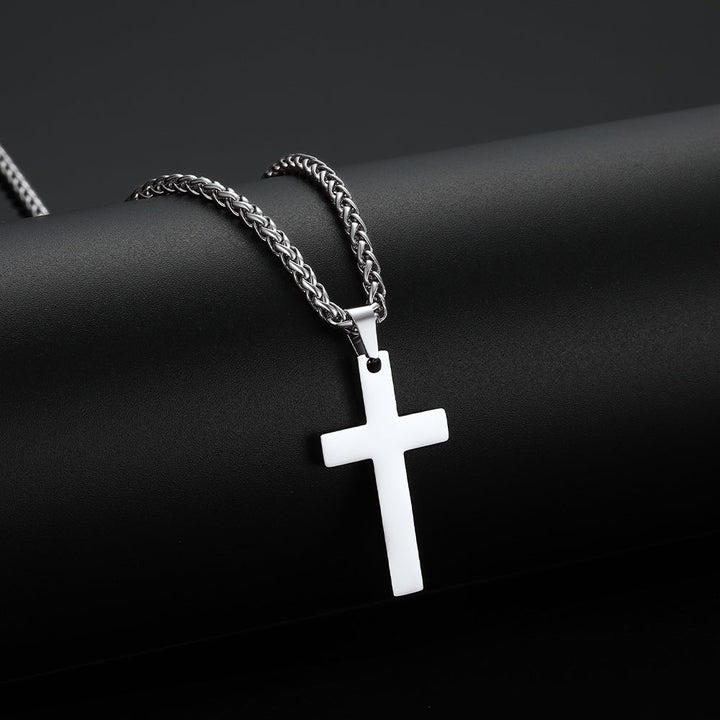 Miami Cuban Chain & Cross Layered Necklaces Set for Men