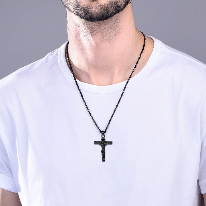 Catholic Crucifix Cross Necklace Jesus Pendant For Men Women