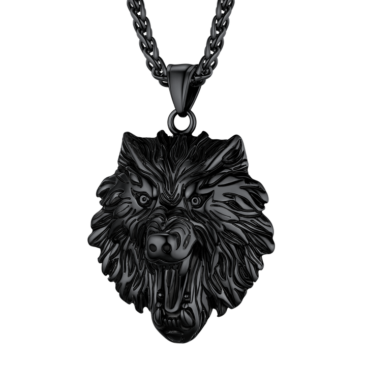 Flash Sale Stainless Steel Fierce Wolf Head Necklace for Man