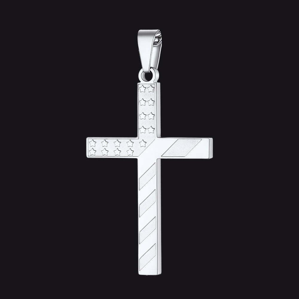 American Flag Cross Pendant