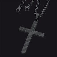 Patriotic American Flag Cross Pendant Necklace for Men Women