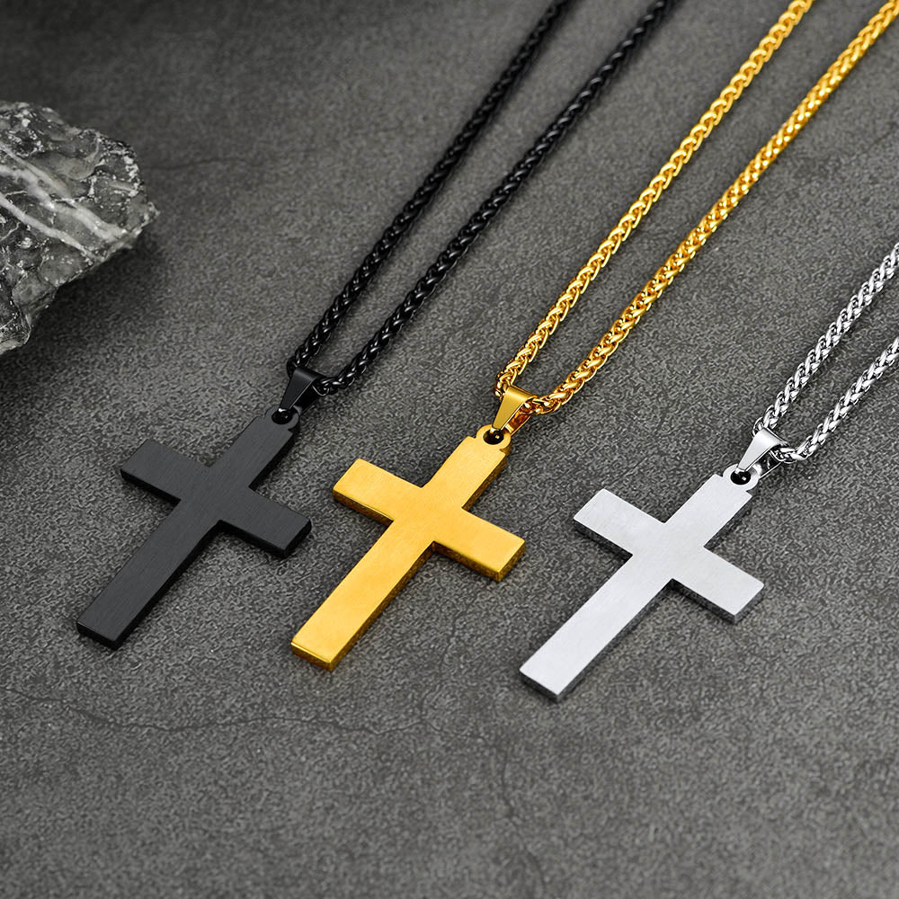 American Flag Cross Pendant Necklace for Men Women