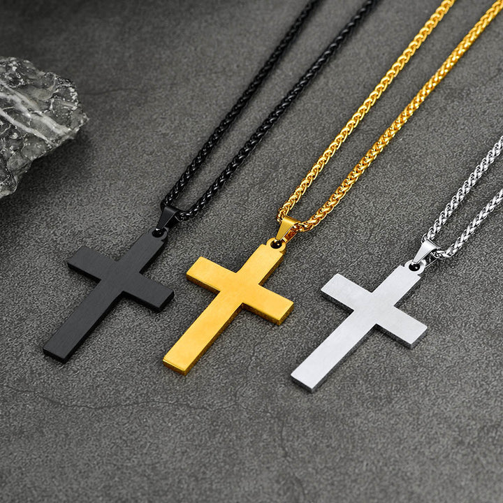 American Flag Cross Pendant Necklace for Men Women