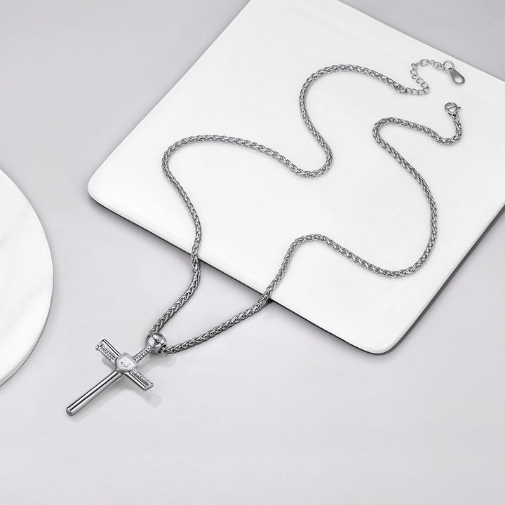 Gameday Baseball Cross Pendant Custom Sport Number Necklace for Men Sports Fan