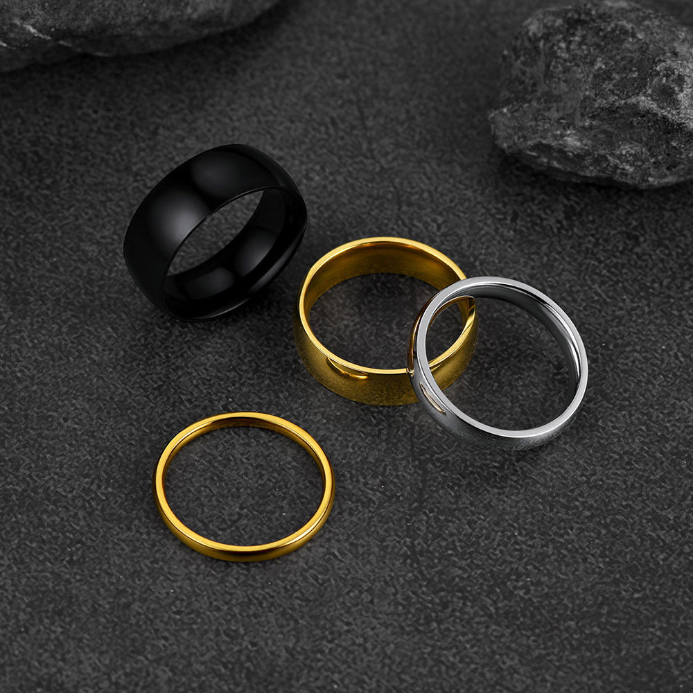 6mm Minimalist Plain Band Ring for Men Women