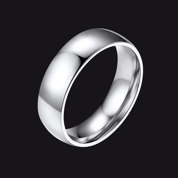 6mm Minimalist Plain Band Ring for Men Women