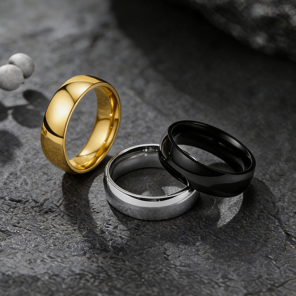6mm Minimalist Plain Band Ring for Men Women