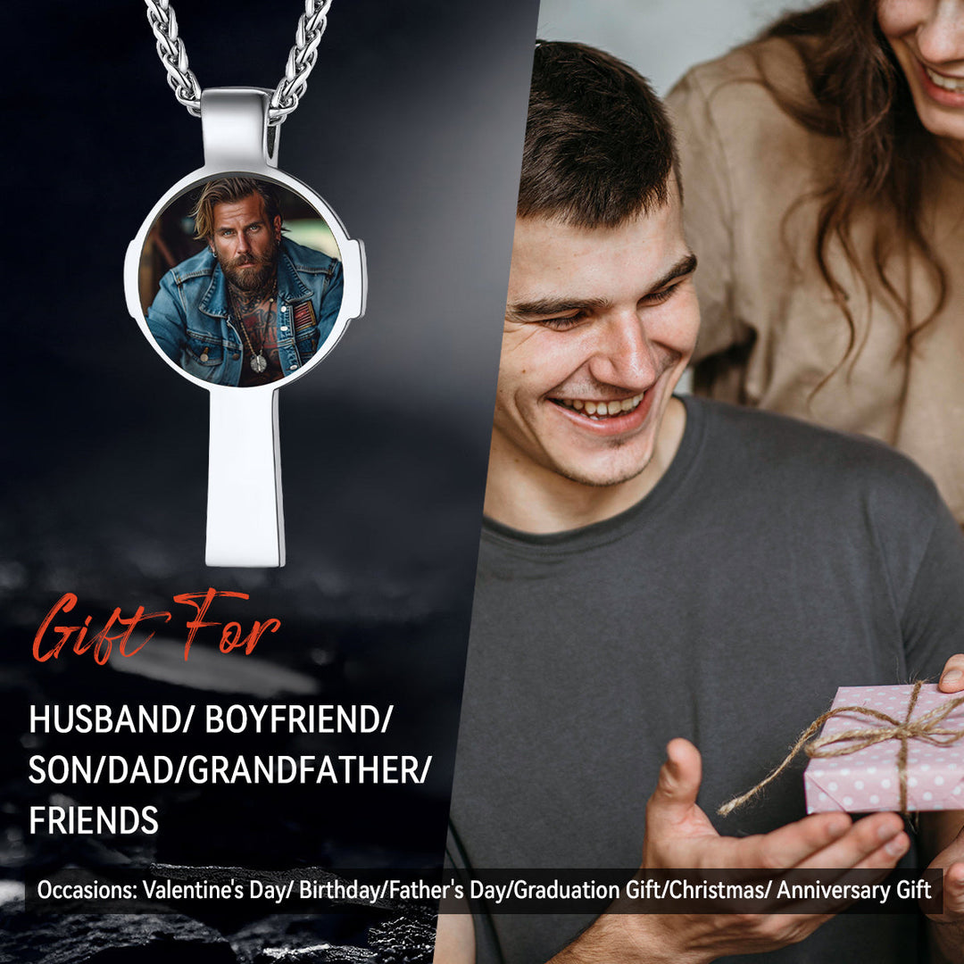 Personalized Celtic Cross Pendant Necklace with Picture