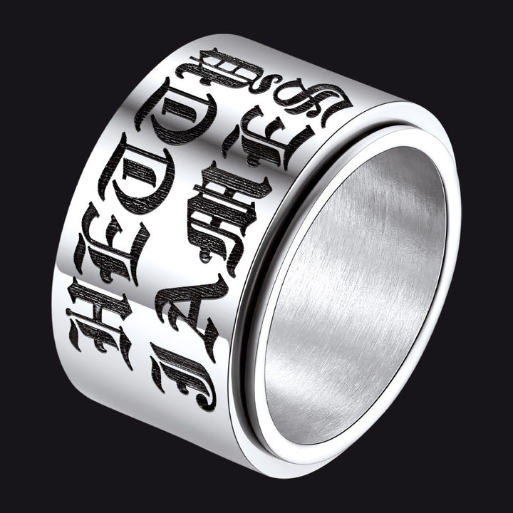 Custom Engraved Fidget Spinner Anxiety Stainless Steel Ring for Men Women