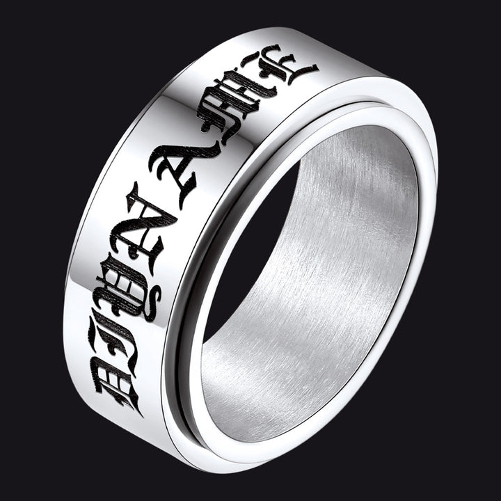 Custom Engraved Fidget Spinner Anxiety Stainless Steel Ring for Men Women