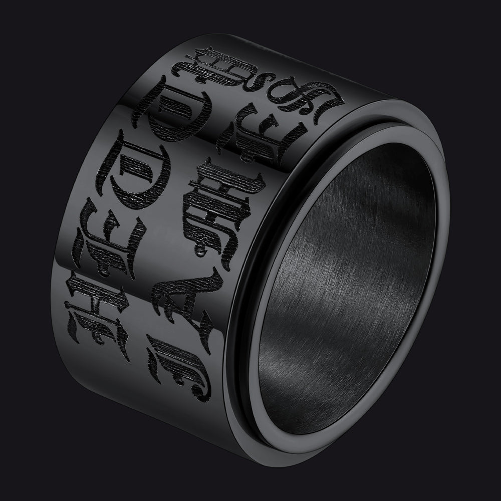 Custom Engraved Fidget Spinner Anxiety Stainless Steel Ring for Men Women