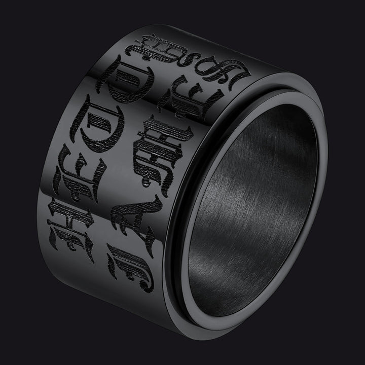 Custom Engraved Fidget Spinner Anxiety Stainless Steel Ring for Men Women
