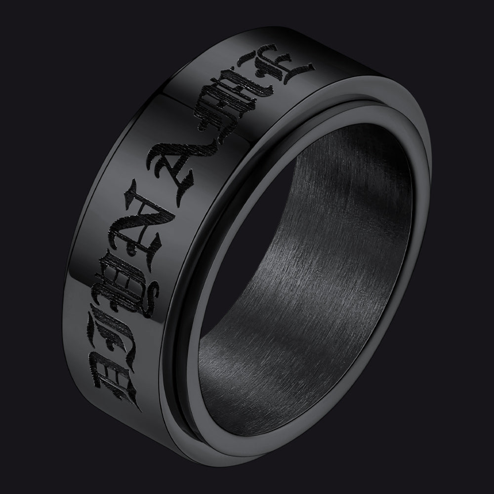 Custom Engraved Fidget Spinner Anxiety Stainless Steel Ring for Men Women
