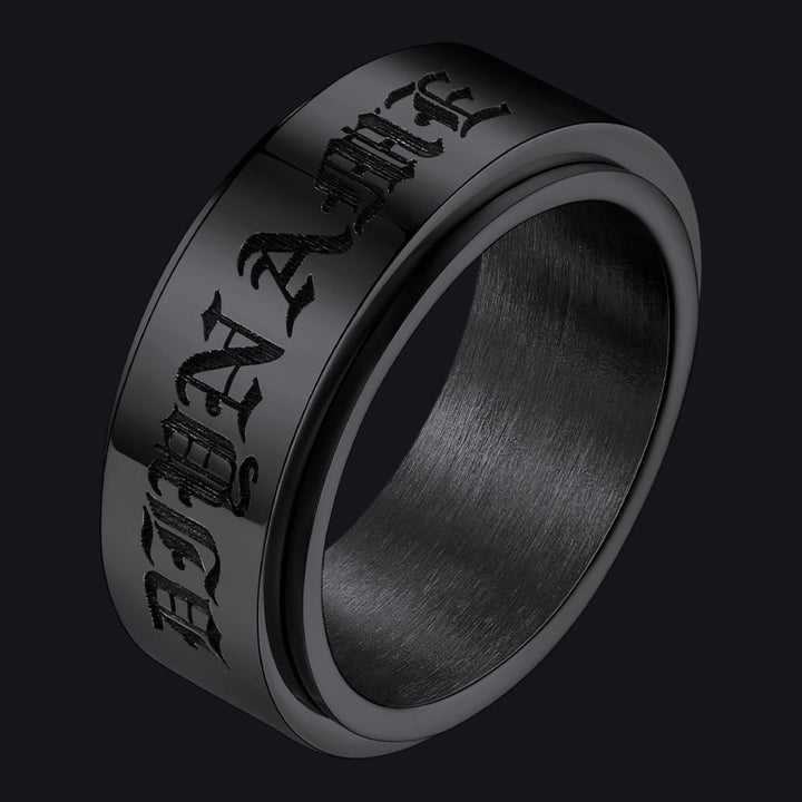 Custom Engraved Fidget Spinner Anxiety Stainless Steel Ring for Men Women