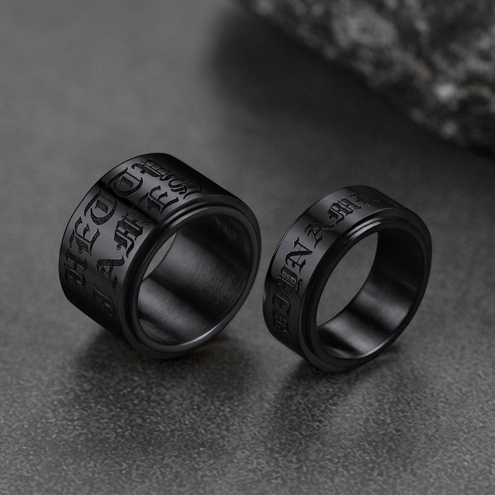 Custom Engraved Fidget Spinner Anxiety Stainless Steel Ring for Men Women