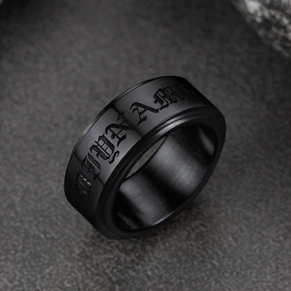 Custom Engraved Fidget Spinner Anxiety Stainless Steel Ring for Men Women